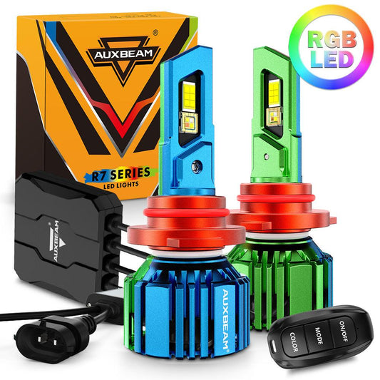 R7 SERIES 25000LM 70W RGB REMOTE CONTROL LED HEADLIGHT BULB/DRL/FOG LIGHT - SLBSTORE
