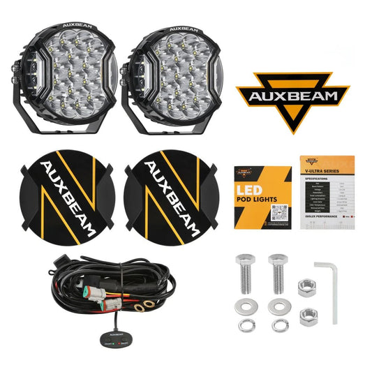 V - ULTRA SERIES | 7 INCH 226W LED SIDE SHOOTER WHITE POD LIGHTS WITH AMBER DRL - SLBSTORE