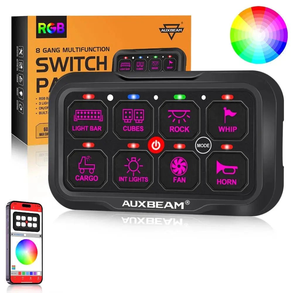 AR - 800 RGB Switch Panel with APP, Toggle/ Momentary/ Pulsed Mode Supported(One - Sided Outlet) - SLBSTORE
