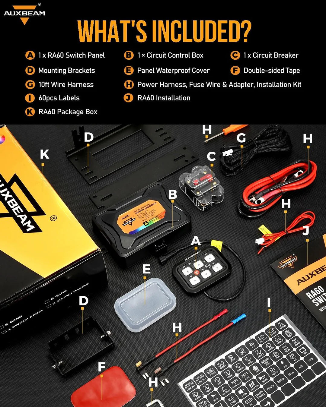 RGB SERIES 6 GANG (RA60) SWITCH PANEL, TOGGLE/ MOMENTARY/ PULSED MODE SUPPORTED (ONE - SIDED OUTLET) - SLBSTORE