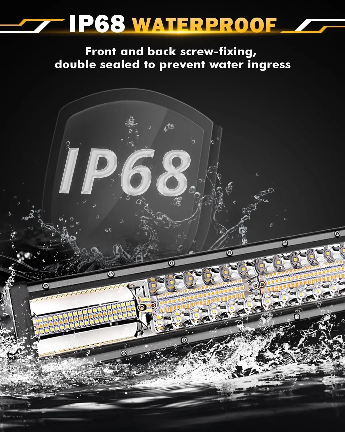 Auxbeam 6 MODES SERIES WHITE&AMBER LED LIGHT BARS 3 INCH/4INCH/7INCH/12INCH/20INCH/22 INCH/30 INCH/42 INCH/50 INCH - SLBSTORE