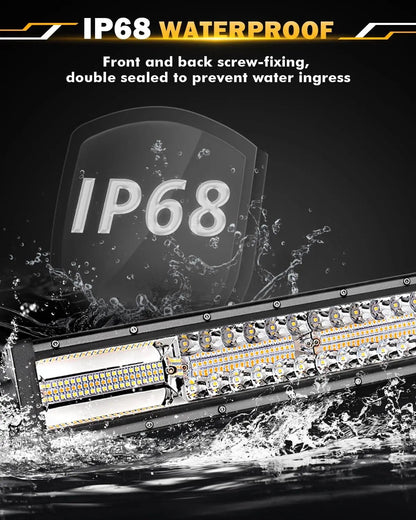 Auxbeam 6 MODES SERIES WHITE&AMBER LED LIGHT BARS 3 INCH/4INCH/7INCH/12INCH/20INCH/22 INCH/30 INCH/42 INCH/50 INCH - SLBSTORE
