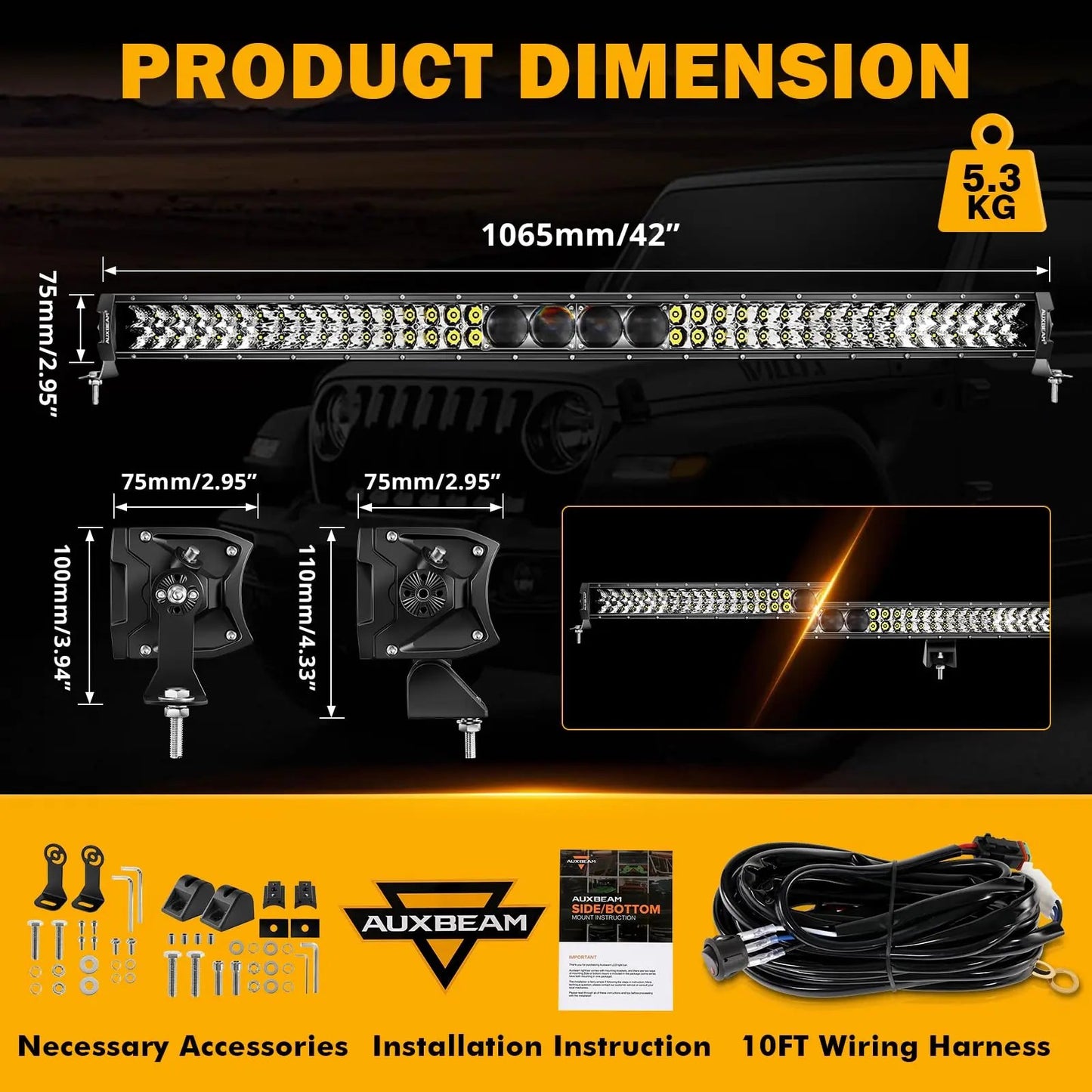 New 5D - PRO Series Super Bright LED Light Bars - SLBSTORE