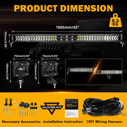 New 5D - PRO Series Super Bright LED Light Bars - SLBSTORE