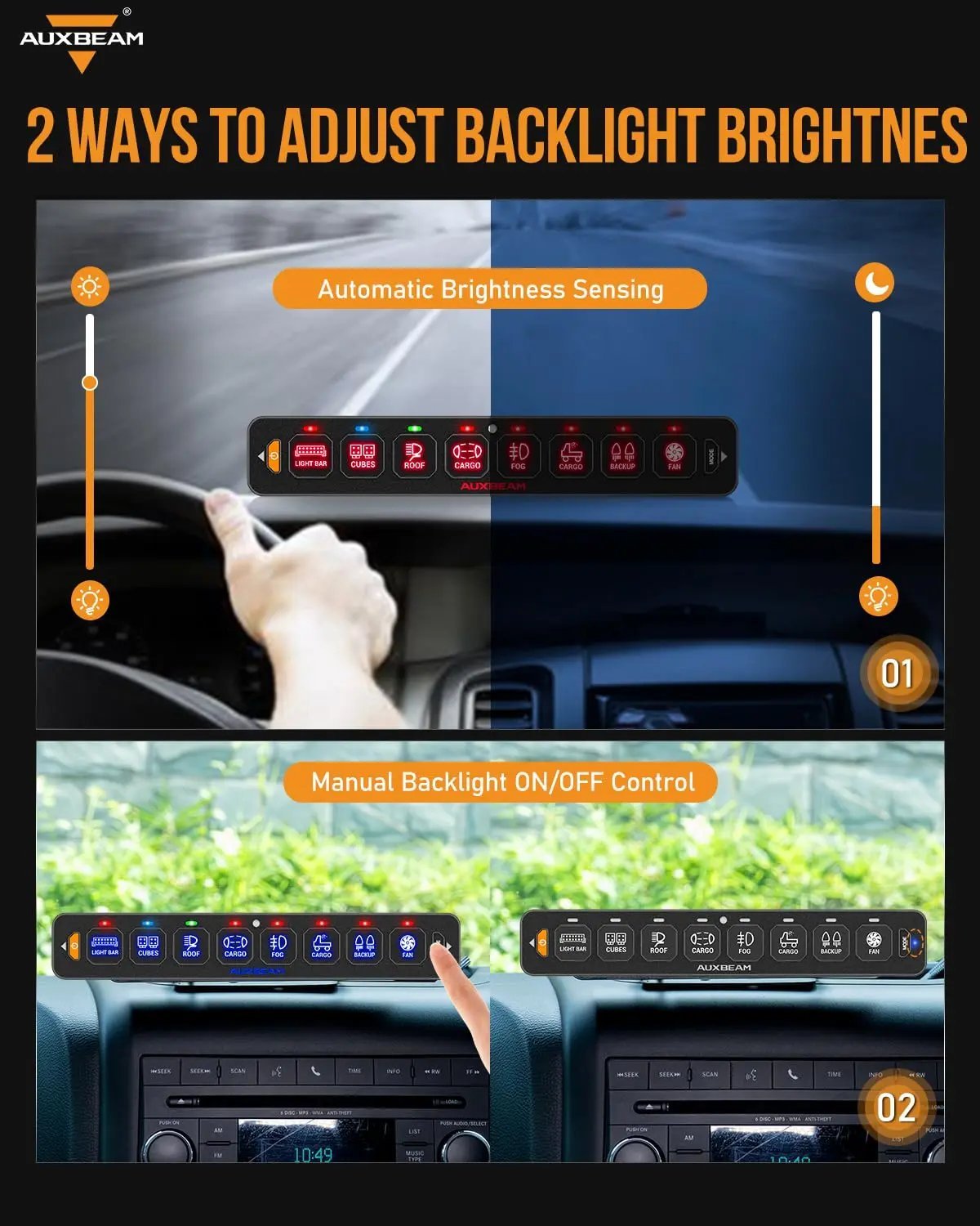 AS - R40/60/80 RGB SLIM SWITCH PANEL TOGGLE/ MOMENTARY/ PULSED MODE SUPPORTED(ONE - SIDED OUTLET) - SLBSTORE