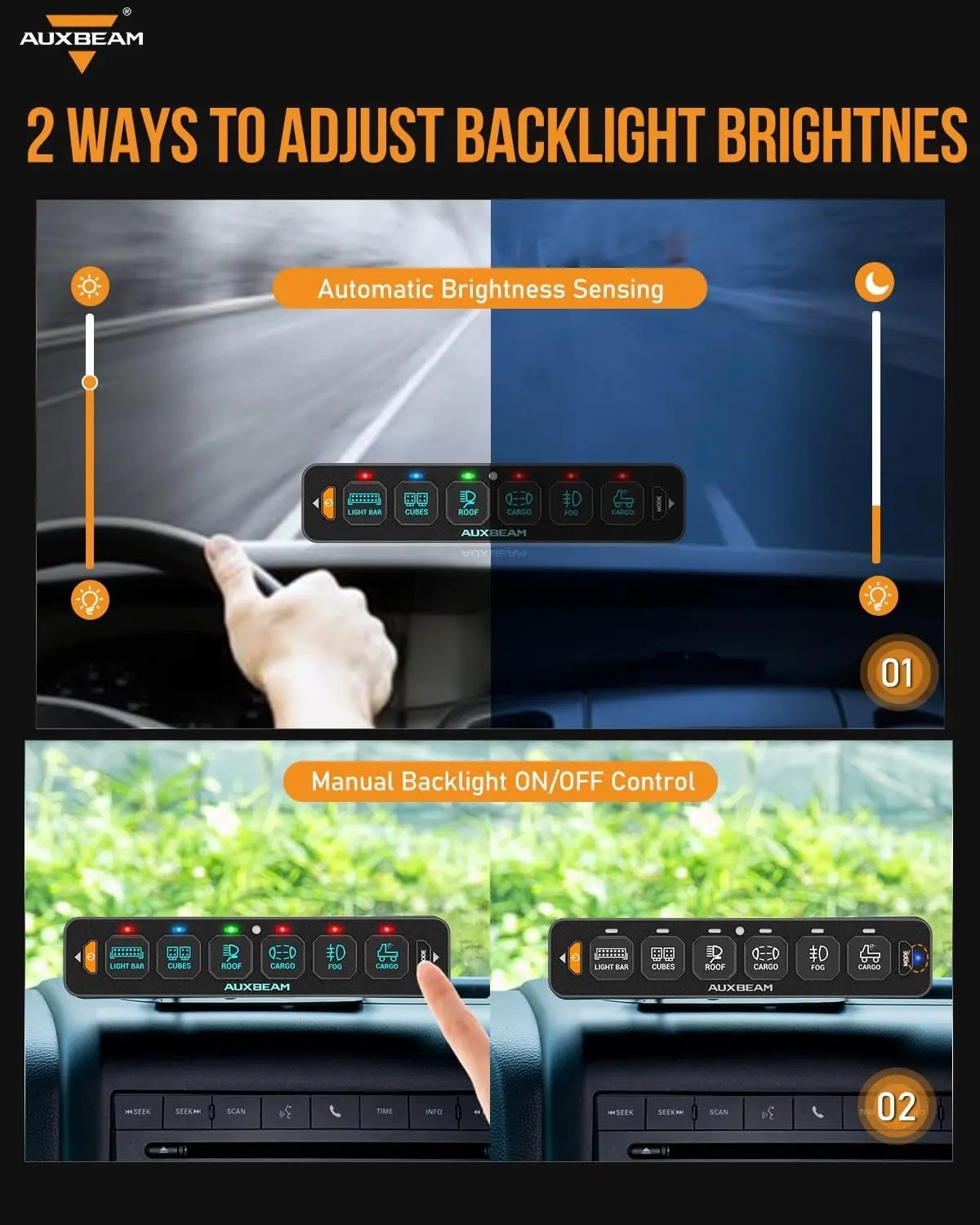 AS - R40/60/80 RGB SLIM SWITCH PANEL TOGGLE/ MOMENTARY/ PULSED MODE SUPPORTED(ONE - SIDED OUTLET) - SLBSTORE