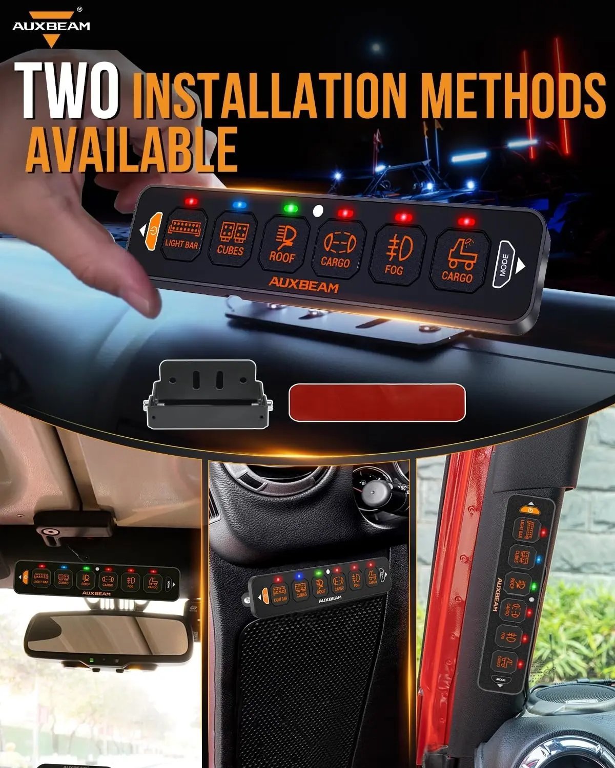 AS - R40/60/80 RGB SLIM SWITCH PANEL TOGGLE/ MOMENTARY/ PULSED MODE SUPPORTED(ONE - SIDED OUTLET) - SLBSTORE