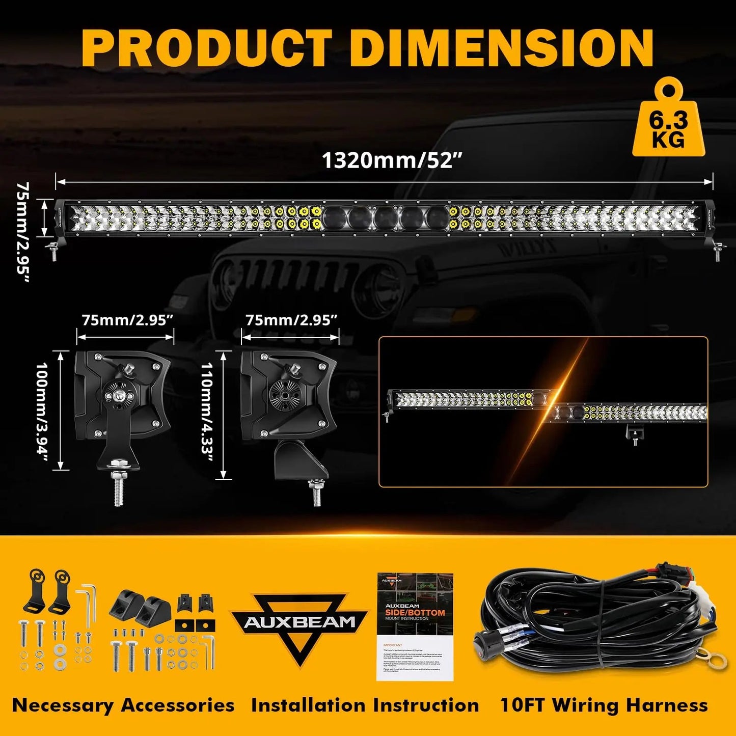 New 5D - PRO Series Super Bright LED Light Bars - SLBSTORE