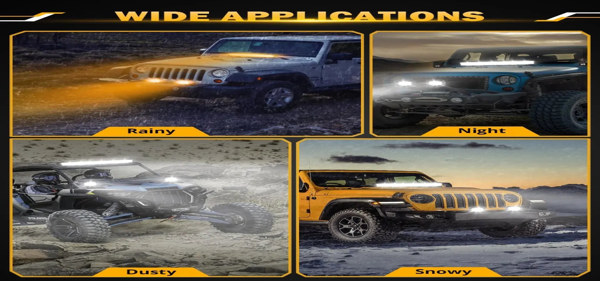Auxbeam 6 MODES SERIES WHITE&AMBER LED LIGHT BARS 3 INCH/4INCH/7INCH/12INCH/20INCH/22 INCH/30 INCH/42 INCH/50 INCH - SLBSTORE