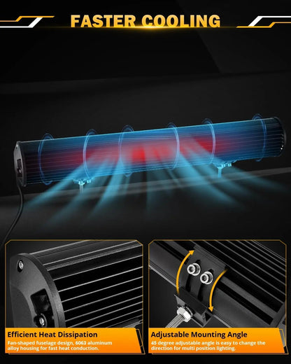 Auxbeam 6 MODES SERIES WHITE&AMBER LED LIGHT BARS 3 INCH/4INCH/7INCH/12INCH/20INCH/22 INCH/30 INCH/42 INCH/50 INCH - SLBSTORE