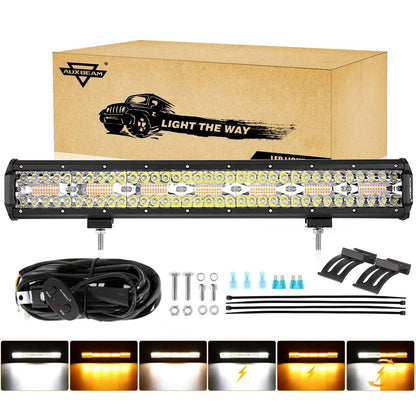 Auxbeam 6 MODES SERIES WHITE&AMBER LED LIGHT BARS 3 INCH/4INCH/7INCH/12INCH/20INCH/22 INCH/30 INCH/42 INCH/50 INCH - SLBSTORE