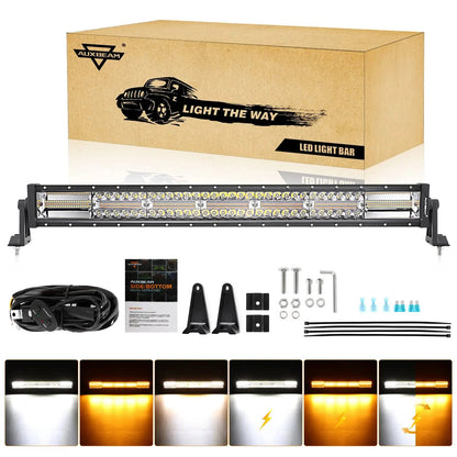 Auxbeam 6 MODES SERIES WHITE&AMBER LED LIGHT BARS 3 INCH/4INCH/7INCH/12INCH/20INCH/22 INCH/30 INCH/42 INCH/50 INCH - SLBSTORE