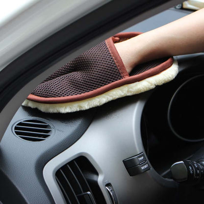 Car type soft hair car wash cleaning gloves car motorcycle car wash car care cleaning tools - SLBSTORE