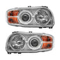 Chrome Headlights Assembly Compatible With 2008 - 2018 Peterbilt 388 389 Pair - SLBSTORE