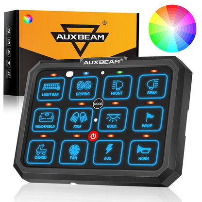RGB SERIES 12 GANG (RB120) RGB SWITCH PANEL, TOGGLE/ MOMENTARY/ PULSED MODE SUPPORTED (TWO - SIDED OUTLET) - SLBSTORE