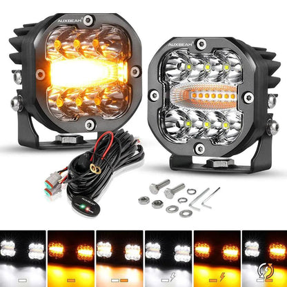 Auxbeam X - PRO SERIES 3" 40W LED Pods Cube 4800LM White And Yellow Fog Lights - SLBSTORE