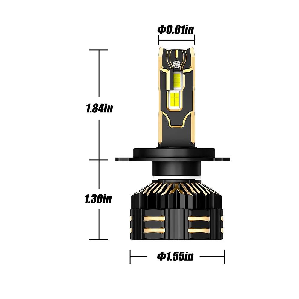 H4 LED HEADLIGHT BULBS 190W 35000LM GX - PRO SERIES 6500K COOL WHITE - SLBSTORE
