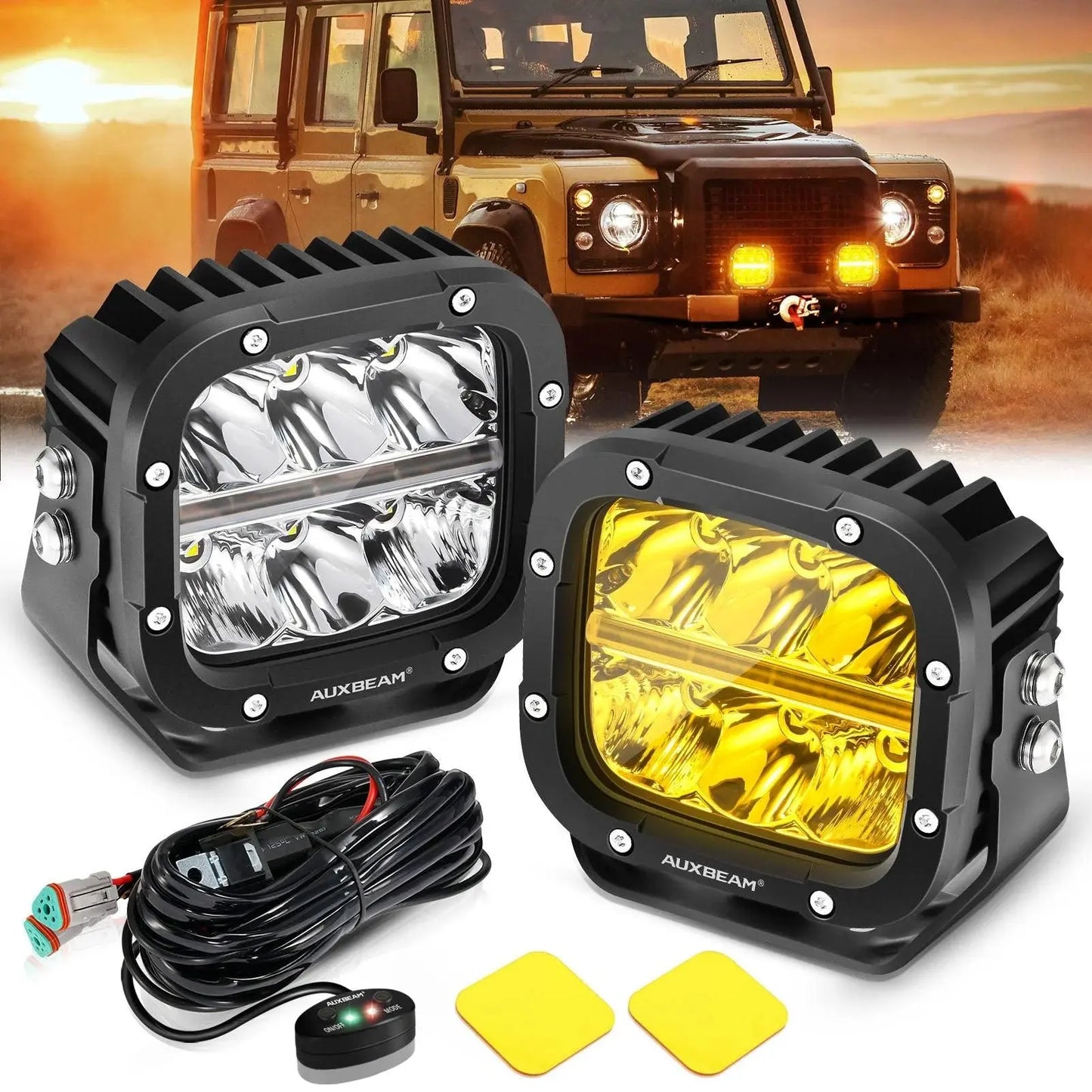 Auxbeam 5" XP - Ultra Series LED Offroad Light With Amber DRL 132W 15600LM (2 Pcs) - SLBSTORE
