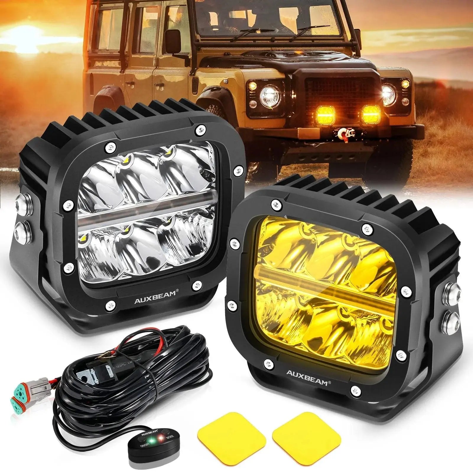 Auxbeam 5" XP - Ultra Series LED Offroad Light With Amber DRL 132W 15600LM (2 Pcs) - SLBSTORE