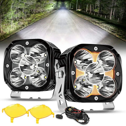 Auxbeam X - PRO SERIES 3" 40W LED Pods Cube 4800LM White And Yellow Fog Lights - SLBSTORE