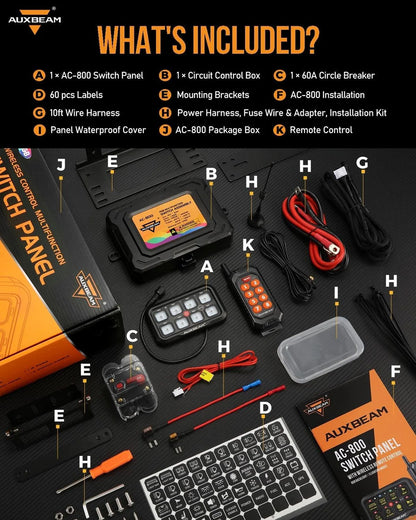 AC SERIES 8 GANG (AC - 800) RGB SWITCH PANEL WITH APP&REMOTE CONTROL (ONE - SIDE OUTPUT) - SLBSTORE