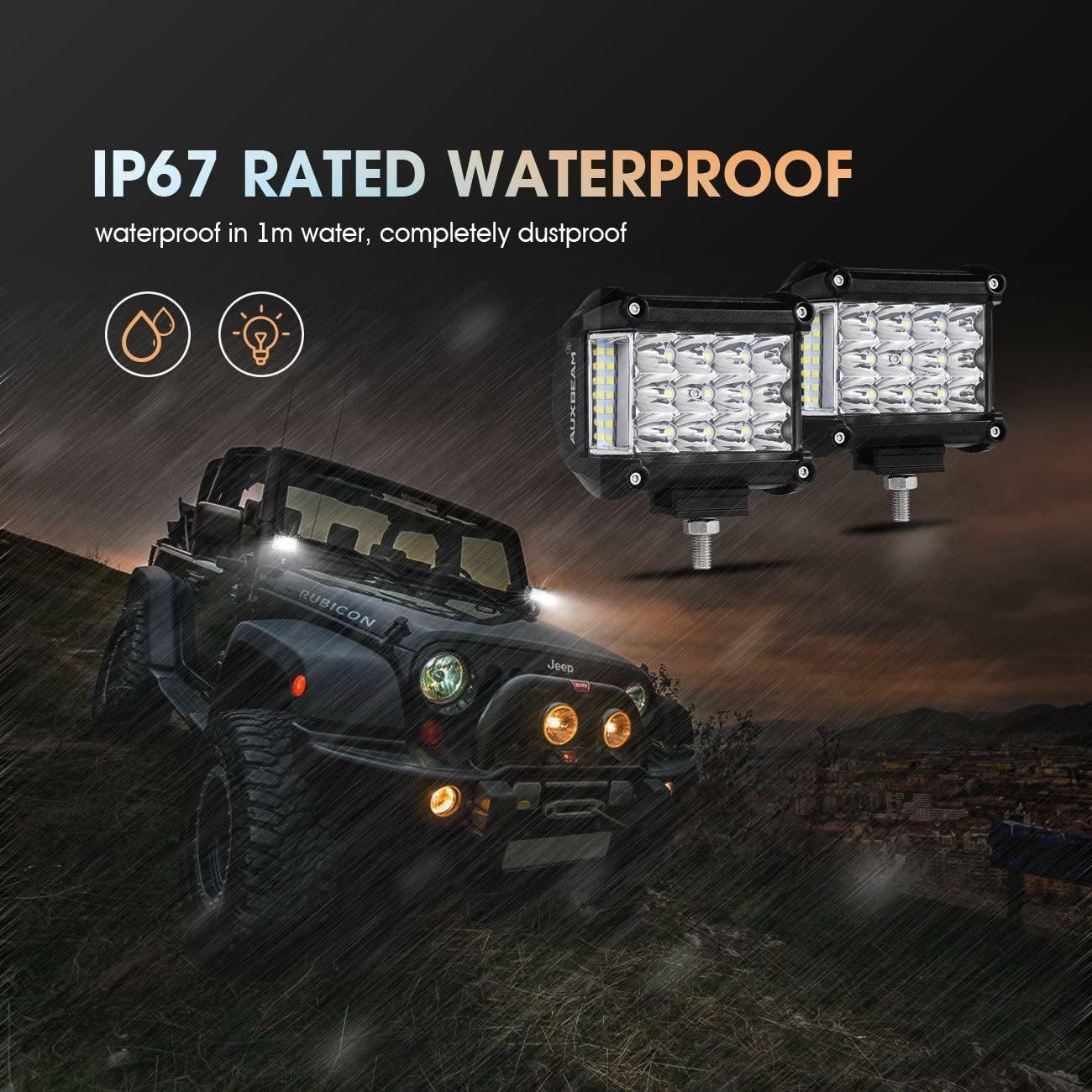 Auxbeam 4" Side Shooter LED Pods 19W Off Road Light Pod Combo Beam - SLBSTORE
