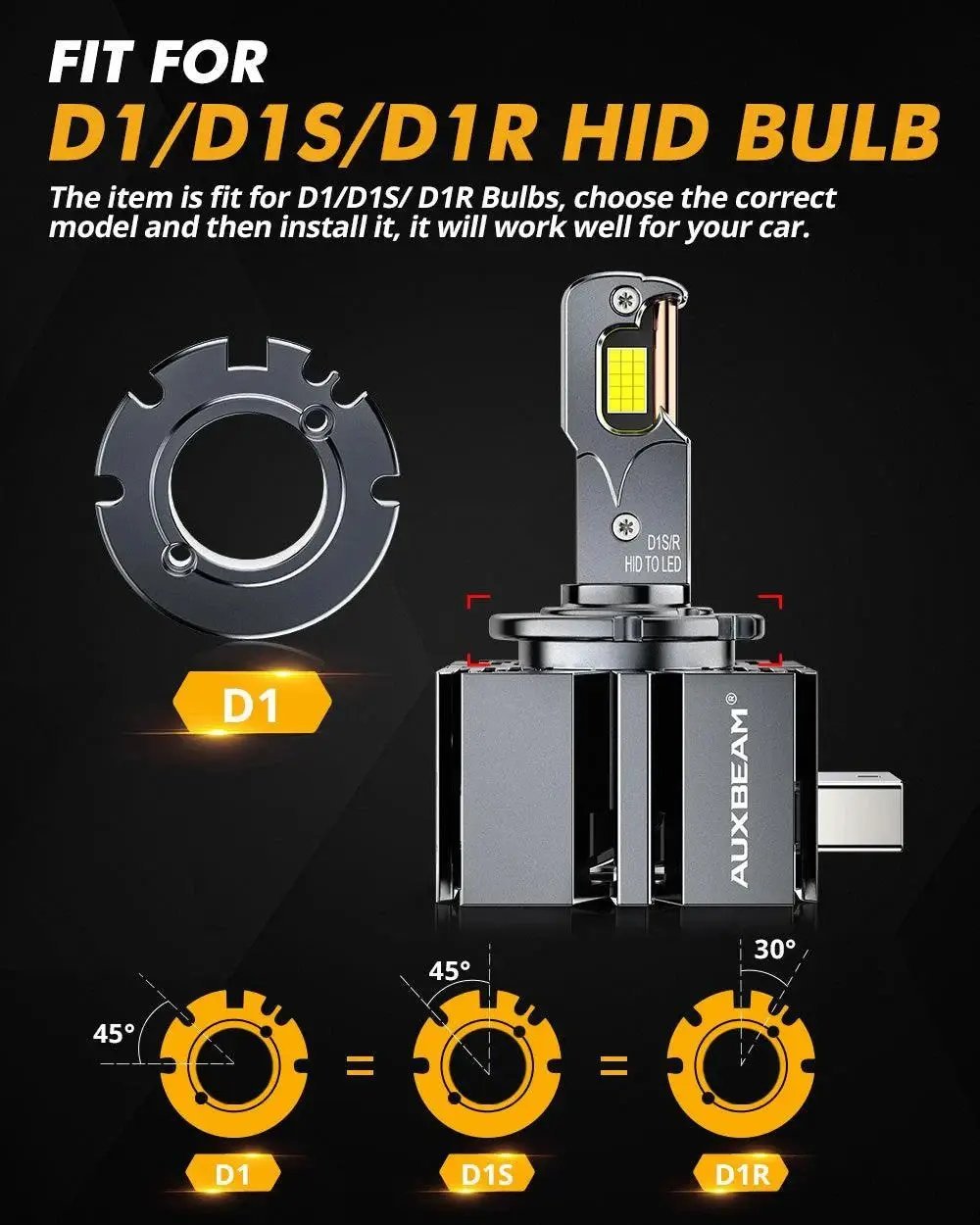Auxbeam D1 D1S D1R LED Headlight Bulbs 70W 22000LM D - PRO Series HID Replacement - SLBSTORE