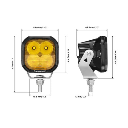 AUXBEAM 3" 116W RGB LED Pod Lights COMBO Beam 8 Color Lights Color Play 12960LM - SLBSTORE