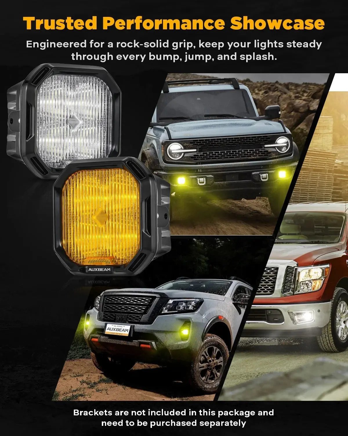 AUXBEAM 3" LED Fog Light Kit For Ford Honda Nissan Subaru Acura - SLBSTORE