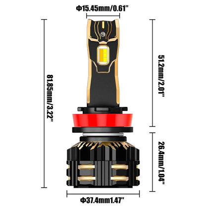 AUXBEAM GX BI - COLOR SMART Serie 25000LM 110W LED Headlight Bulbs App Control NEW - SLBSTORE